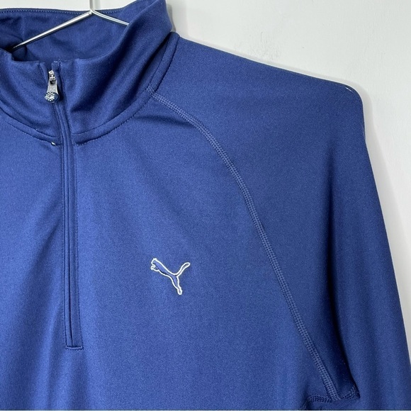 PUMA Golf Quarter Zip Popover Shirt Pleated Cuff Thumbhole Athleisure - Picture 3 of 11